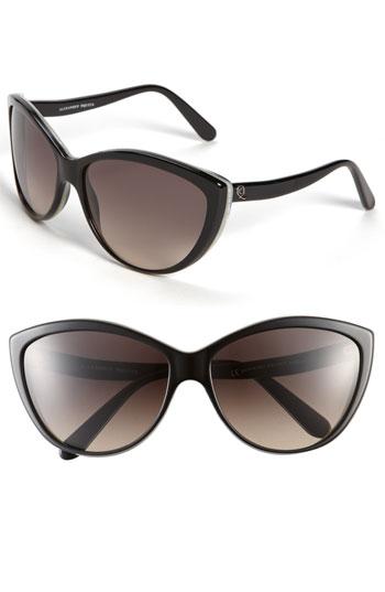 Alexander Mcqueen 61mm Two Tone Cat's Eye Sunglasses Black Horn