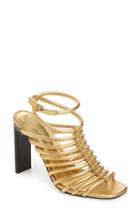 Women's Sigerson Morrison Hh Caged Ankle Strap Sandal M - Metallic