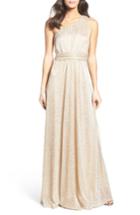 Women's Lulus Metallic One-shoulder Gown - Metallic