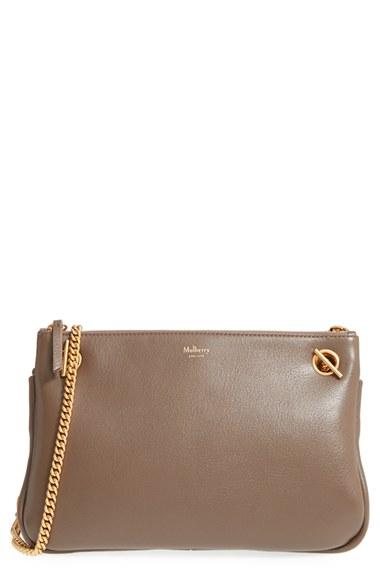 Mulberry 'winsley' Leather Shoulder Bag - Grey