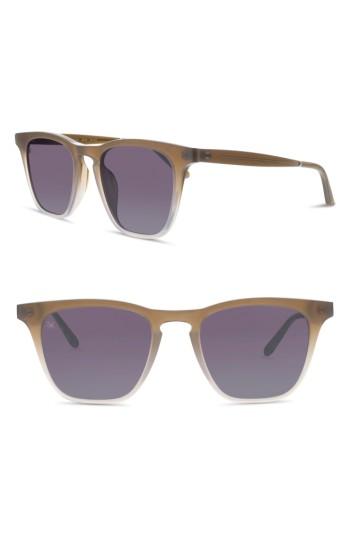Women's Smoke X Mirrors Rocket 88 50mm Square Sunglasses - Taupe/ Silver Mirror