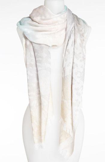 Roffe Accessories Skull & Animal Print Scarf Womens White One Size One Size