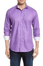 Men's Bugatchi Freehand Shaped Fit Sport Shirt - Purple