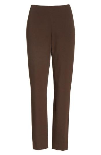 Women's Lafayette 148 New York Heyward Punto Milano Slim Pants - Brown