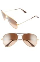 Women's Ray-ban Standard Original 58mm Aviator Sunglasses - Pink/ Brown