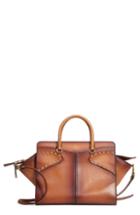 Valentino Garavani Twinkle Studs Double Handle Leather Bag - Brown