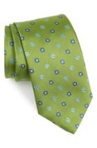 Men's David Donahue Square Medallion Silk Tie, Size - Green