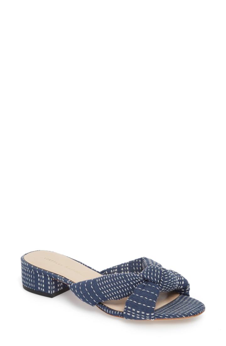 Women's Loeffler Randall Elsie Knotted Slide Sandal .5 M - Blue