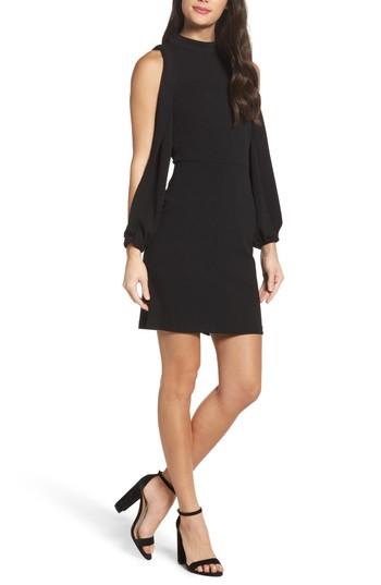 Women's Charles Henry Split Sleeve Shift Dress - Black