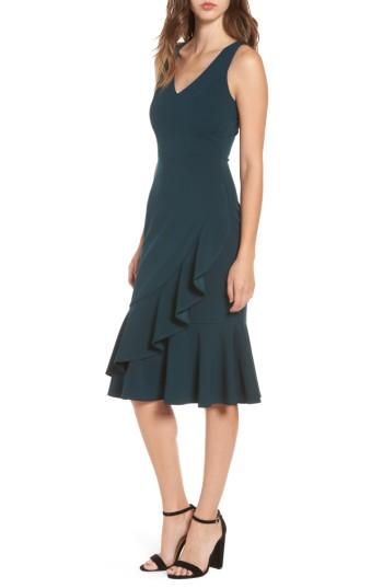 Women's Soprano Ruffle Hem Dress - Green