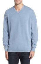 Men's Thaddeus Anthony Slubbed Long Sleeve V-neck T-shirt - Blue