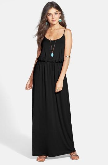 Women's Knit Maxi Dress - Black