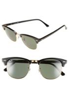 Men's Ray-ban 'classic Clubmaster' 51mm Sunglasses - Black/ Green