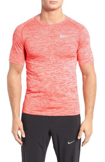 Men's Nike Men Dry Knit Running T-shirt - Orange