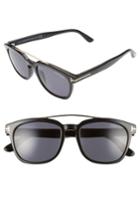Women's Tom Ford 54mm Double Brow Bar Sunglasses - Black/ Rose Gold/ Smoke