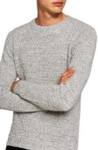 Men's Topman Textured Crewneck Sweater - Grey