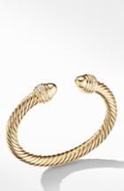 Women's David Yurman Cable Bracelet In 18k Gold With Diamonds