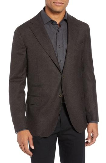 Men's Eleventy Trim Fit Wool Blazer Us / 48 Eu R - Burgundy