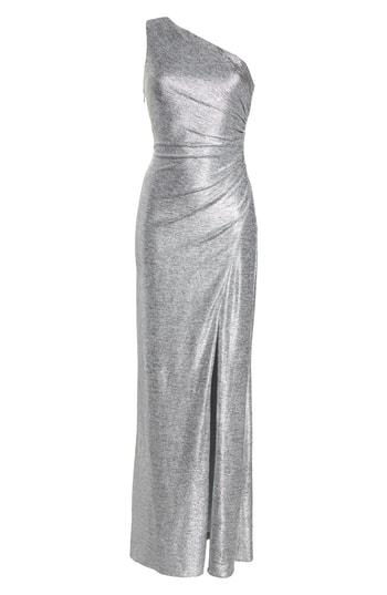 Women's Adrianna Papell One-shoulder Gown - Metallic