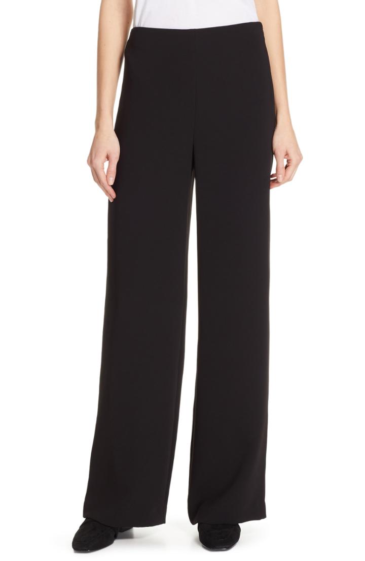 Women's Theory High Waist Wide Leg Pants - Black