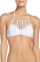 Women's Becca No Strings Attached Bikini Top, Size D - White