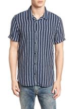 Men's Scotch & Soda Stripe Woven Shirt, Size - White