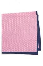 Men's Calibrate Allover Clover Cotton & Silk Pocket Square, Size - Red