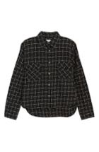 Women's Love, Fire Check Flannel Shirt - Black