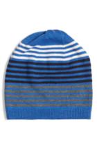 Women's Eileen Fisher Stripe Wool Beanie, Size - Blue
