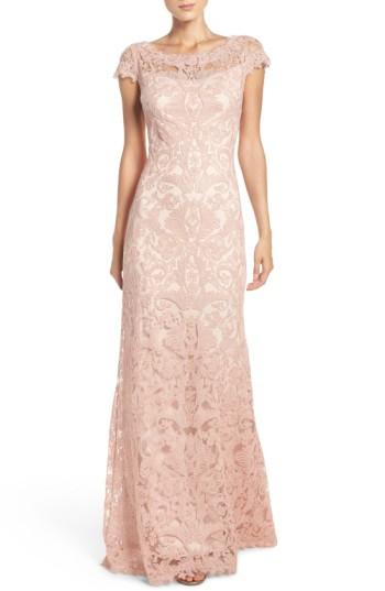 Women's Tadashi Shoji Illusion Yoke Gown - Blue