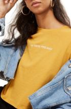 Women's Topshop No Hard Feelings Crop T-shirt Us (fits Like 0) - Yellow