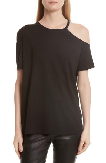 Women's Helmut Lang Deconstructed Pima Cotton Tee - Black