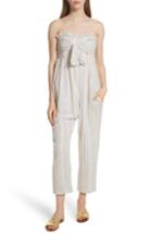 Women's Apiece Apart Gipsea Metallic Stripe Strapless Jumpsuit - White