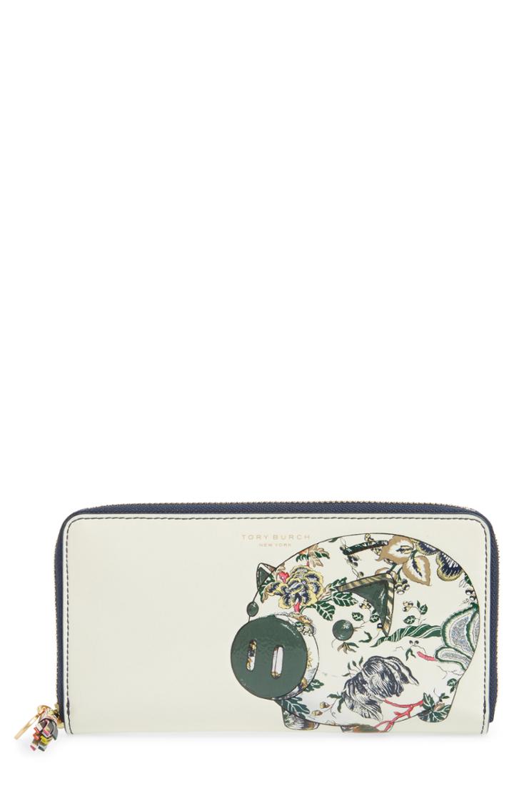Women's Tory Burch Peggy The Pig Leather Continental Wallet -