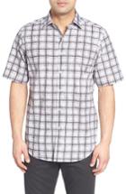 Men's Bugatchi Classic Fit Check Print Sport Shirt - Black