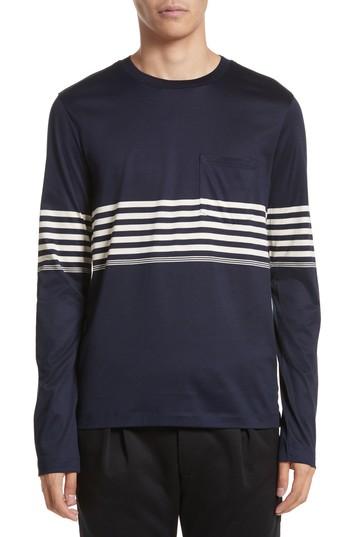 Men's Paul Smith Stripe Long Sleeve T-shirt - Blue