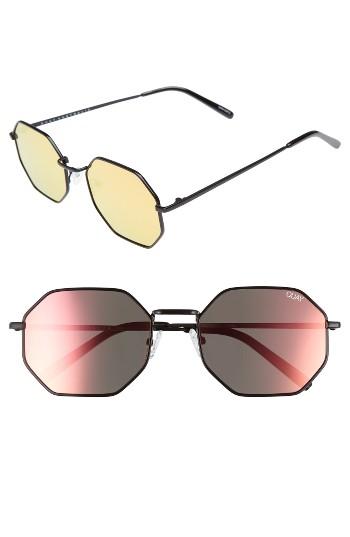 Women's Quay Australia On A Dime 56mm Mirrored Aviator Sunglasses -