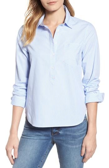 Women's Vineyard Vines Pinstripe Cotton Top - Blue