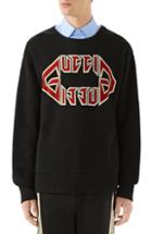 Men's Gucci Metal Print Sweatshirt - Black