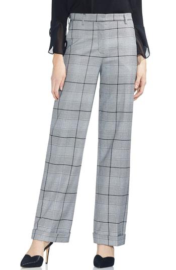 Women's Vince Camuto Glen Plaid Wide Leg Pants - Black