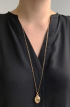 Women's Monica Rich Kosann 18k Large Pinstripe Locket Necklace