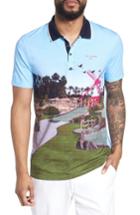 Men's Ted Baker London Placement Trim Fit Golf Polo (m) - Blue