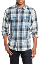 Men's Jeremiah Sawtooth Regular Fit Crosshatch Plaid Shirt - Blue