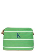 Cathy's Concepts Monogram Cosmetics Bag, Size - Green