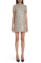 Women's Valentino Leopard Print Brocade A-line Dress