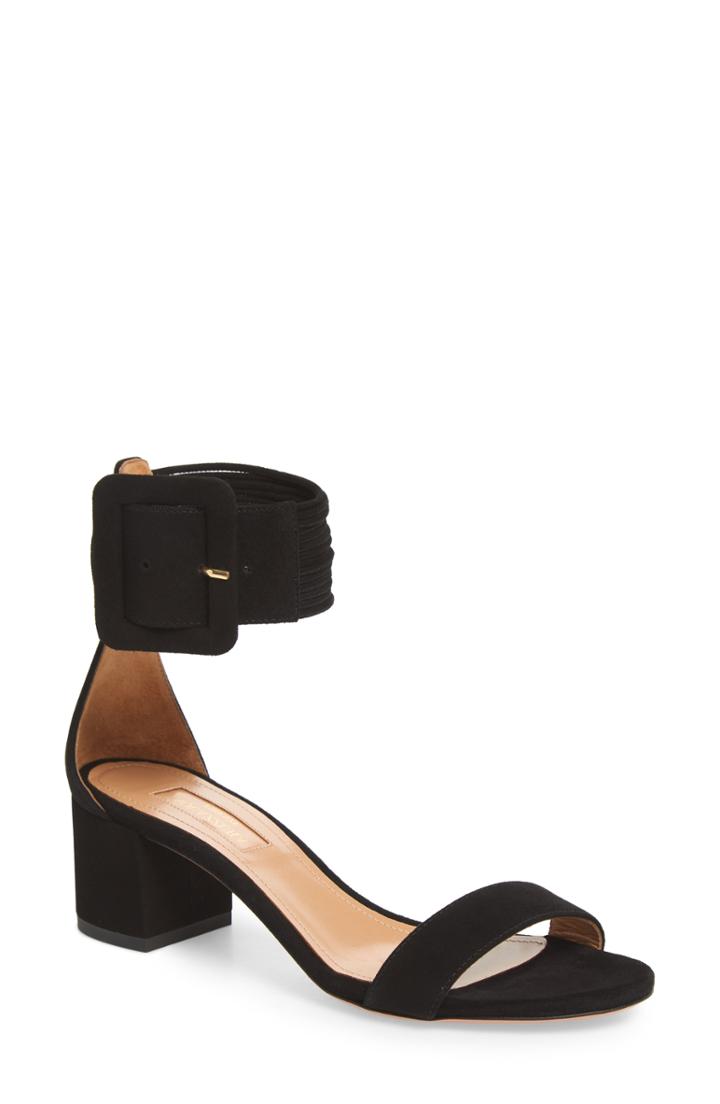 Women's Aquazzura Casablanca Ankle Cuff Sandal .5us / 37.5eu - Black
