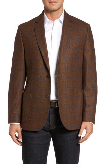 Men's Flynt Classic Fit Windowpane Wool Sport Coat R - Metallic