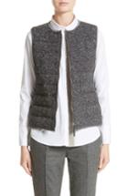 Women's Fabiana Filippi Pebbled Knit Front Quilted Down Vest Us / 38 It - Grey