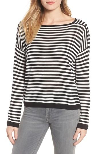 Women's Eileen Fisher Stripe Tencel Lyocell Knit Sweater