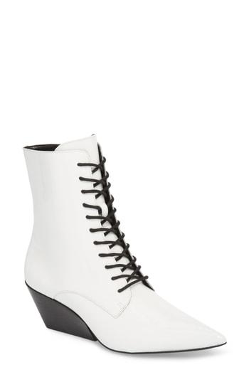 Women's Calvin Klein Jeans Faith Pointy Toe Laced Bootie M - White